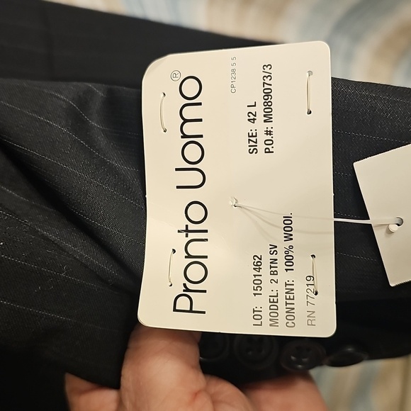 Pronto Uomo Black Slim Fit Wool Sport Coat with Notched Lapel - Picture 3 of 7